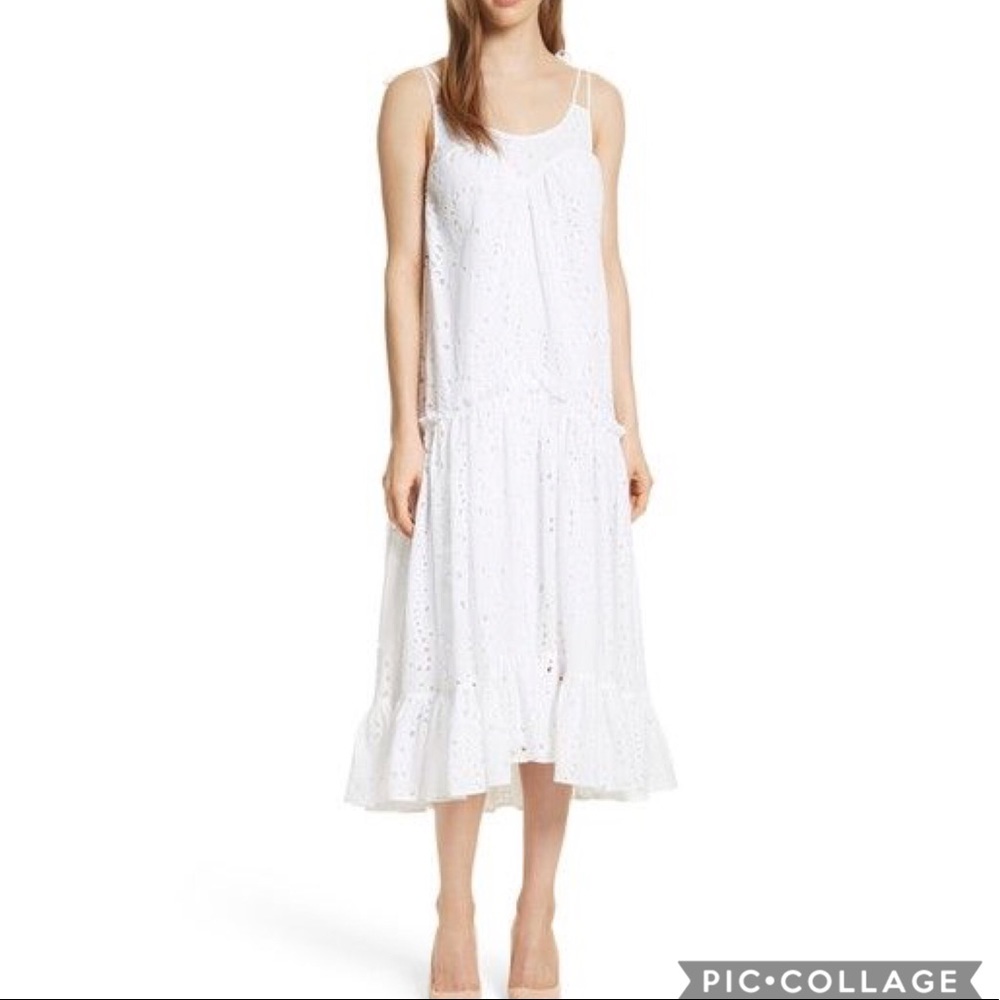 Prose & Poetry Kerr Eyelet Peasant Midi Dress